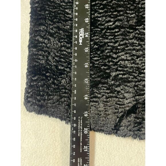 Tulle Faux Fur Black Vest Zip Up Women's Med Chic Mod Whimsigoth Cottage Glam - Picture 8 of 8